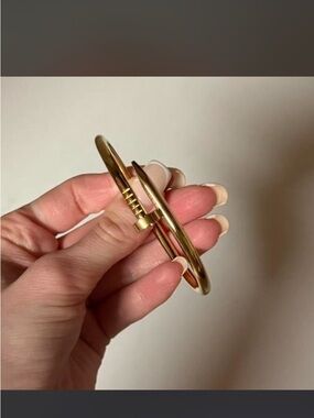 Cartier Gold Nail Wrap Bracelet - Sleek Screw Design